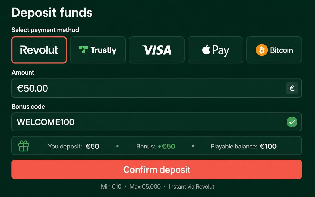 Step 2: First deposit via Revolut