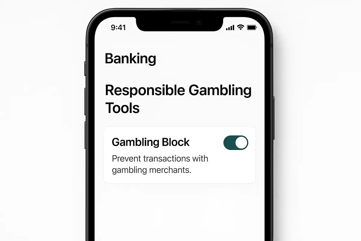 Gambling block feature on banking app